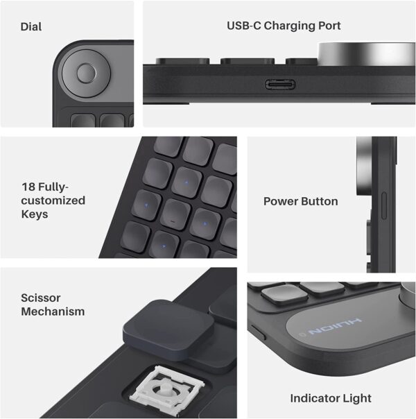 HUION Keydial Mini K20 Bluetooth 5.0 Express Key Remote Control - Image 7