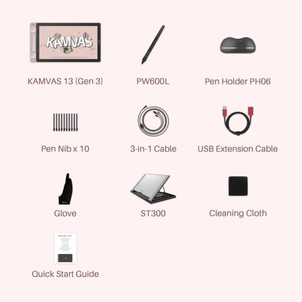 Kamvas 13 (Gen 3)<br>(13.3 inch Pink) - Image 2